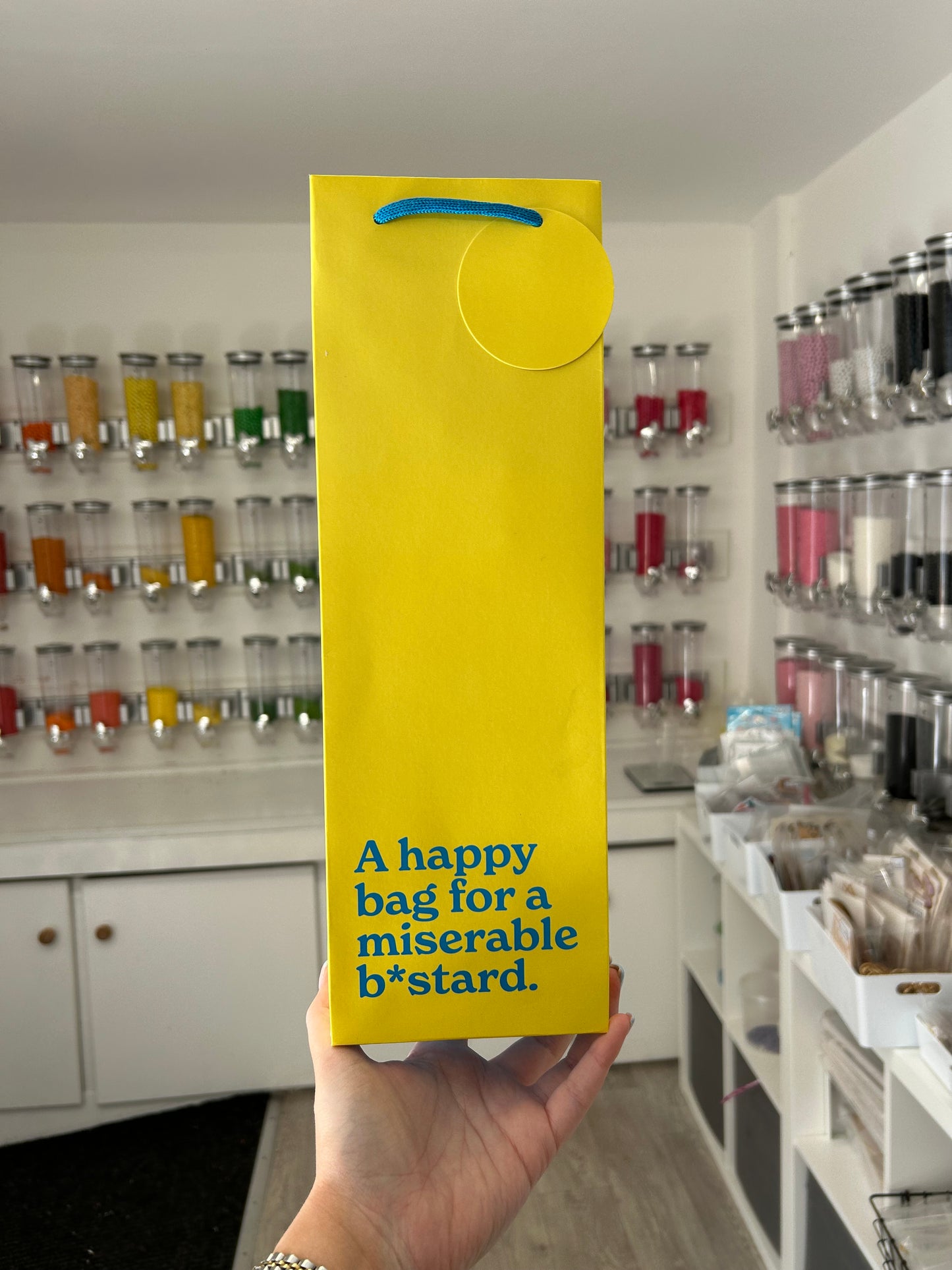 ‘A Happy Bag for a Miserable B*stard’ Bottle Gift Bag