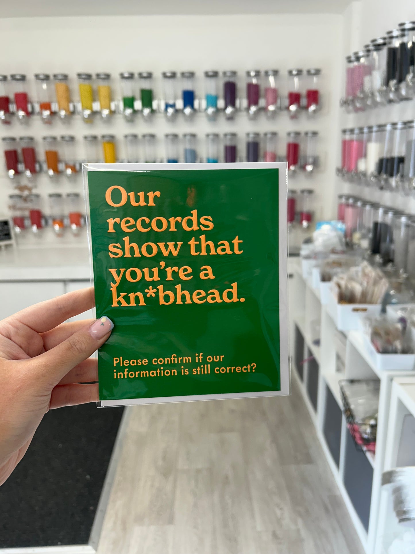 Our records show that you’re a Kn*bhead. Please confirm if our information is correct