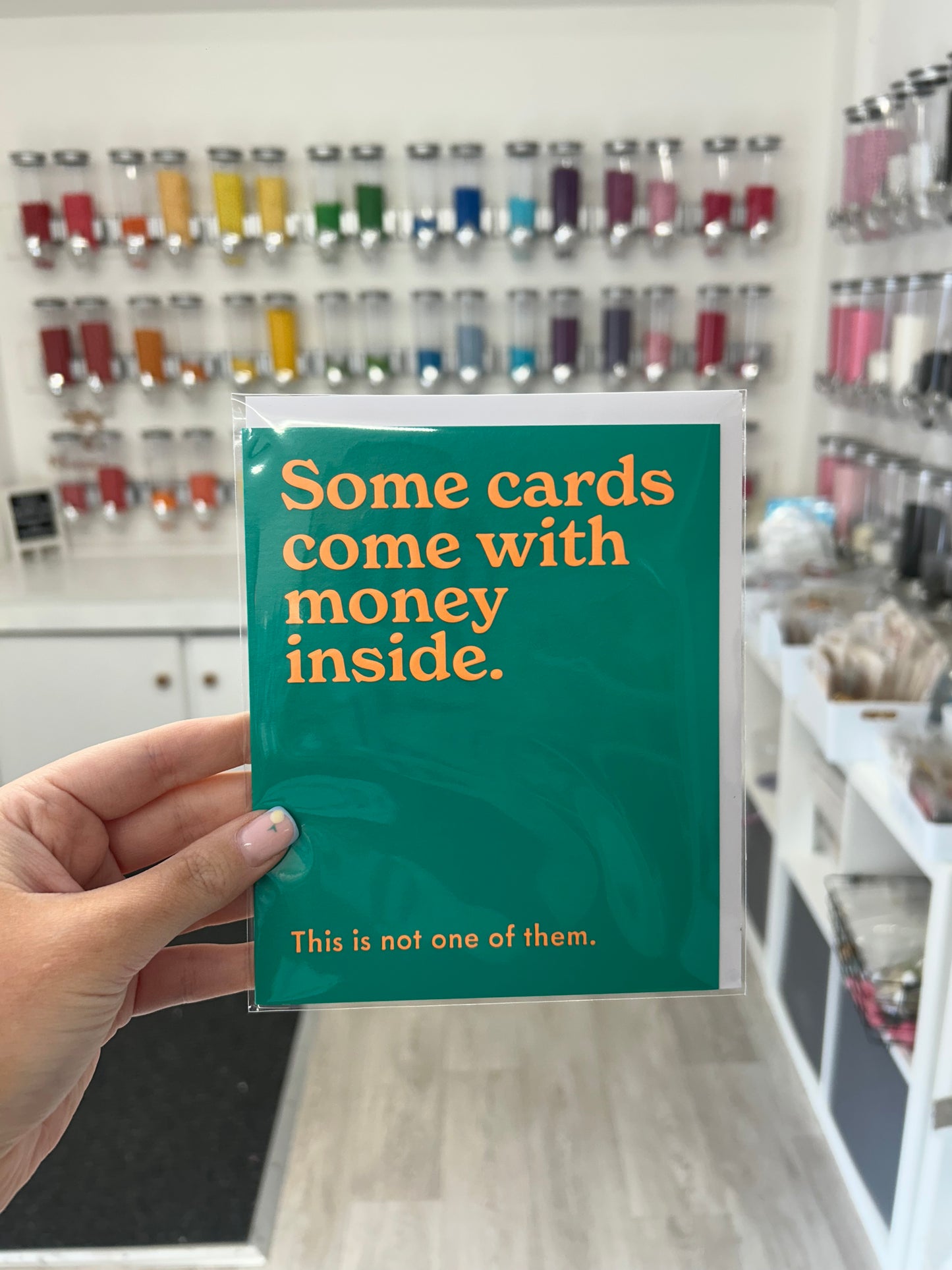 Some cards come with money inside. This is not one of them.