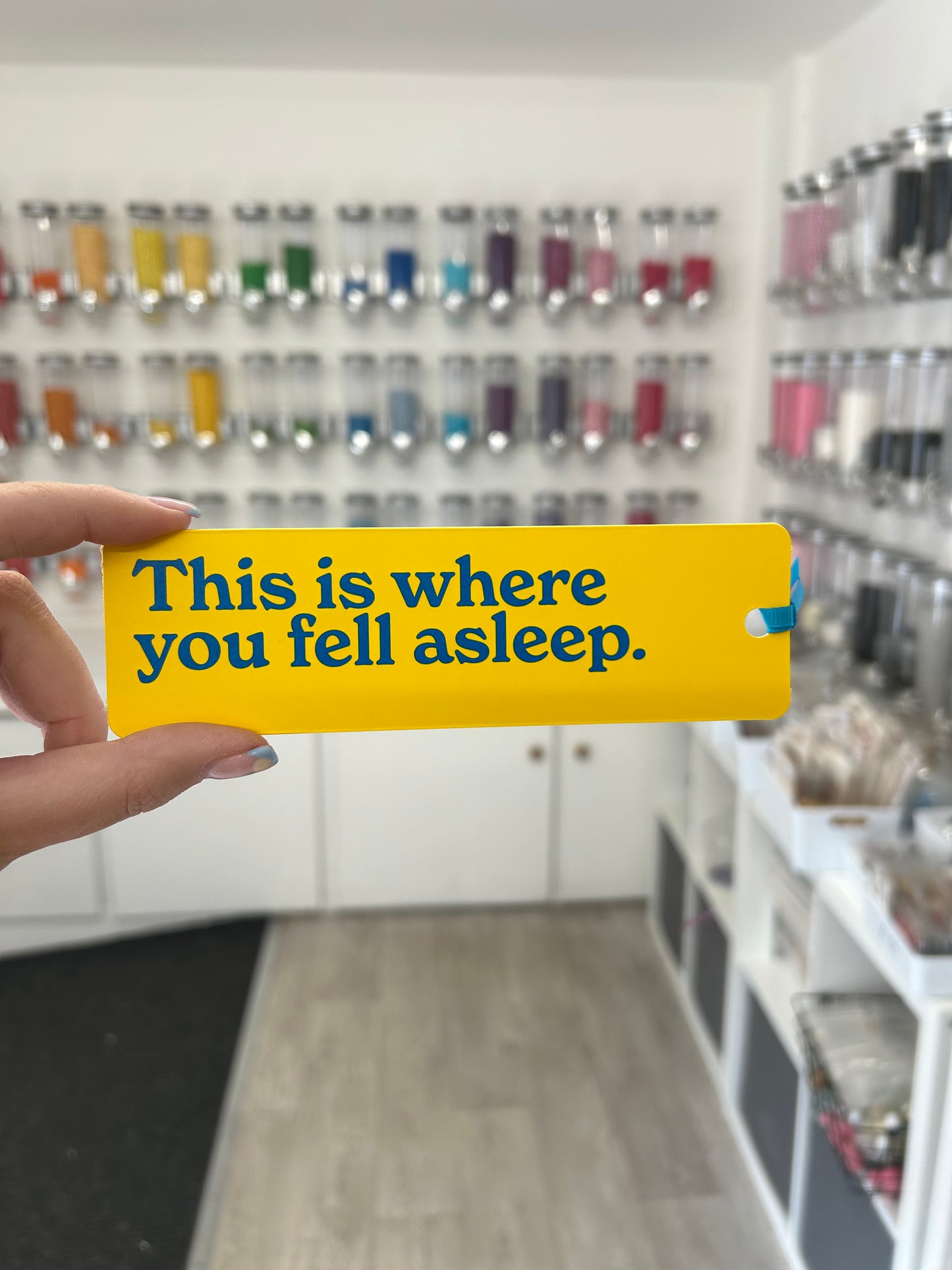 ‘This is where you fell asleep’ Yellow Bookmark