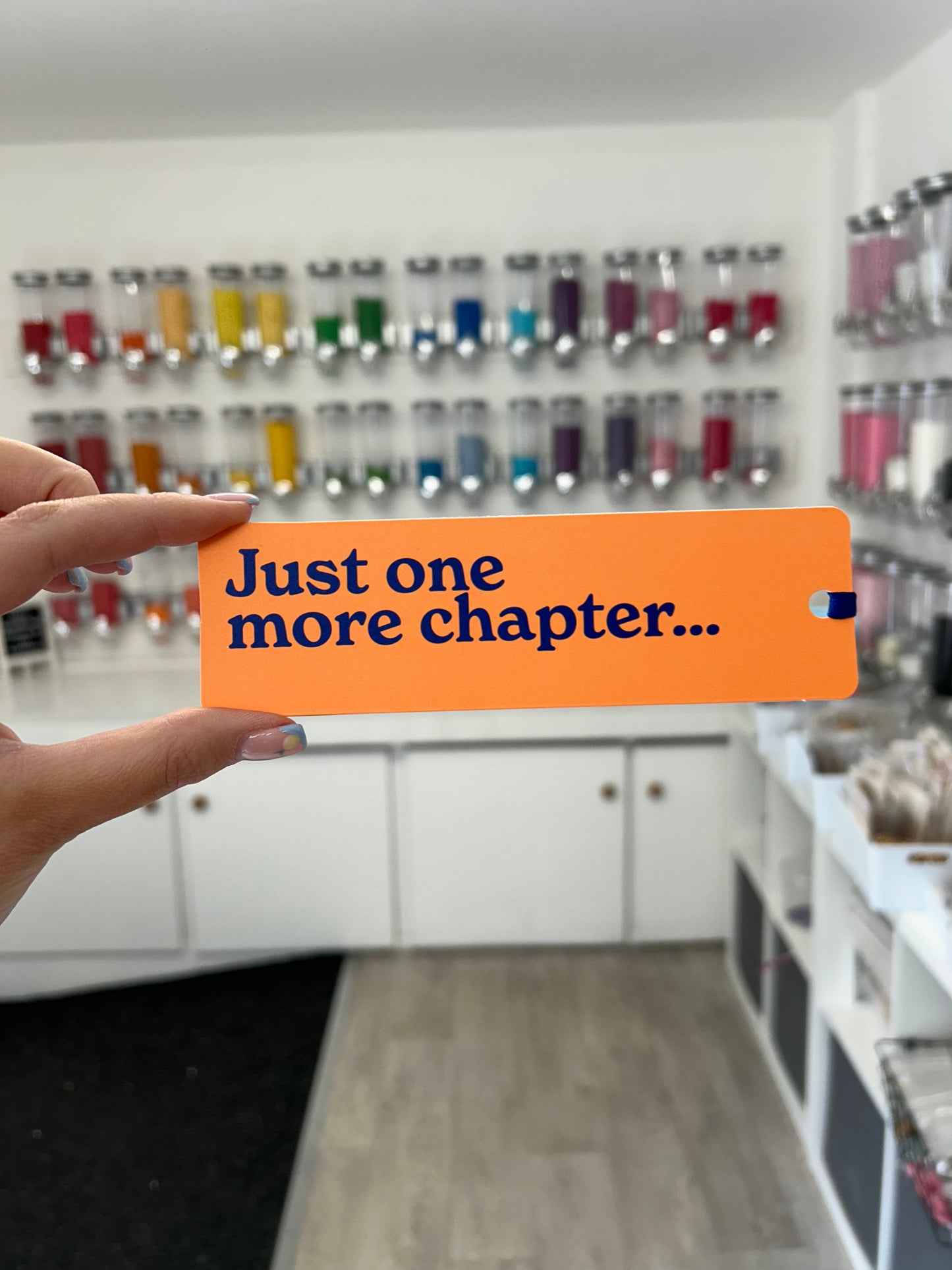 ‘Just One More Chapter’ Orange Bookmark
