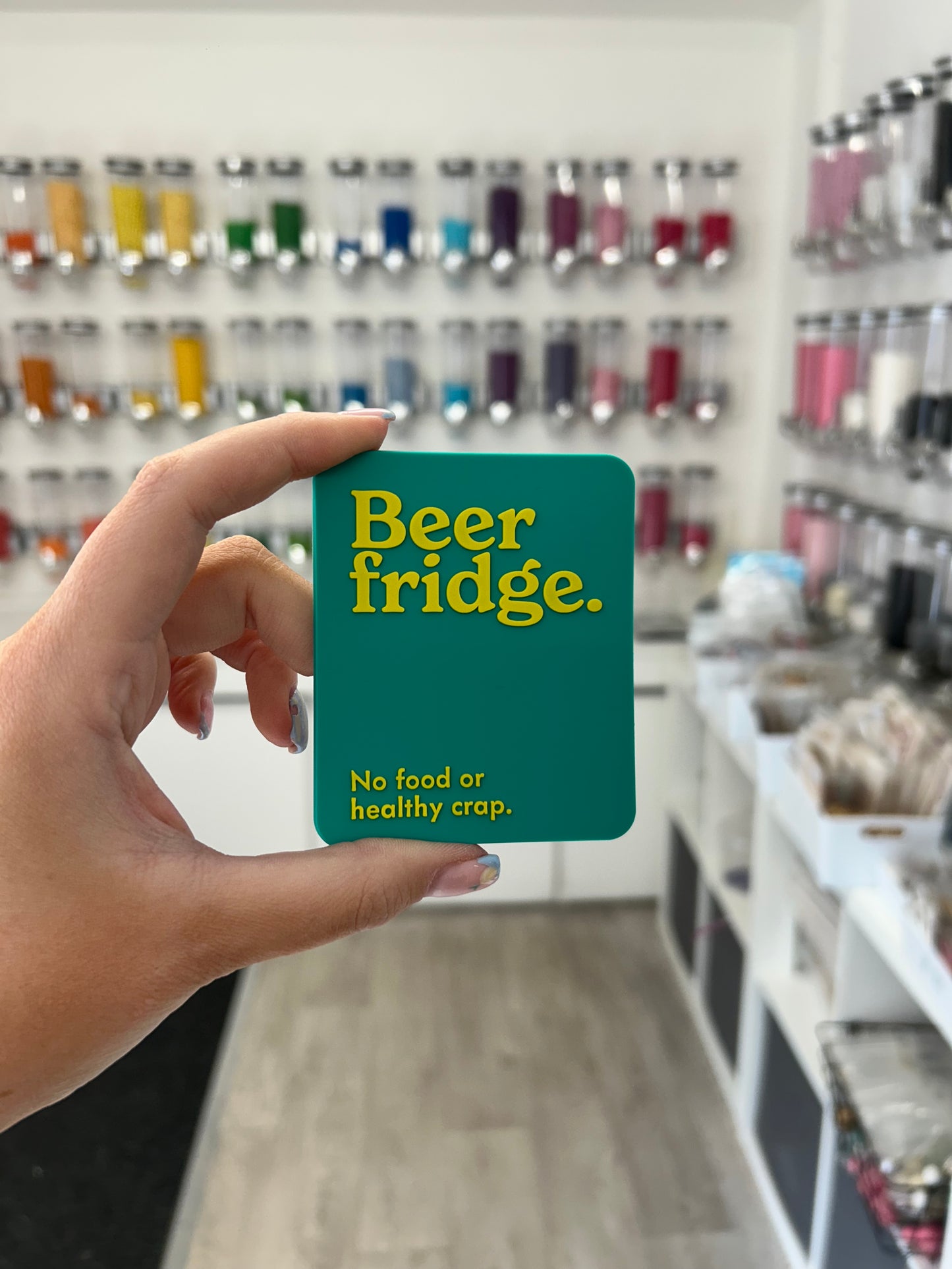 “Beer fridge. No food or healthy crap” magnet