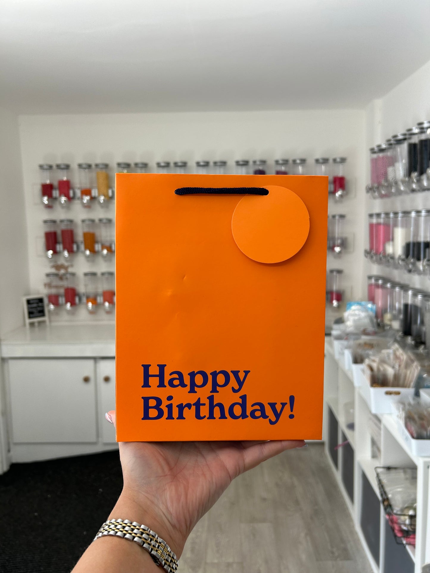 ‘Happy Birthday’ Medium orange Humourous Gift Bag