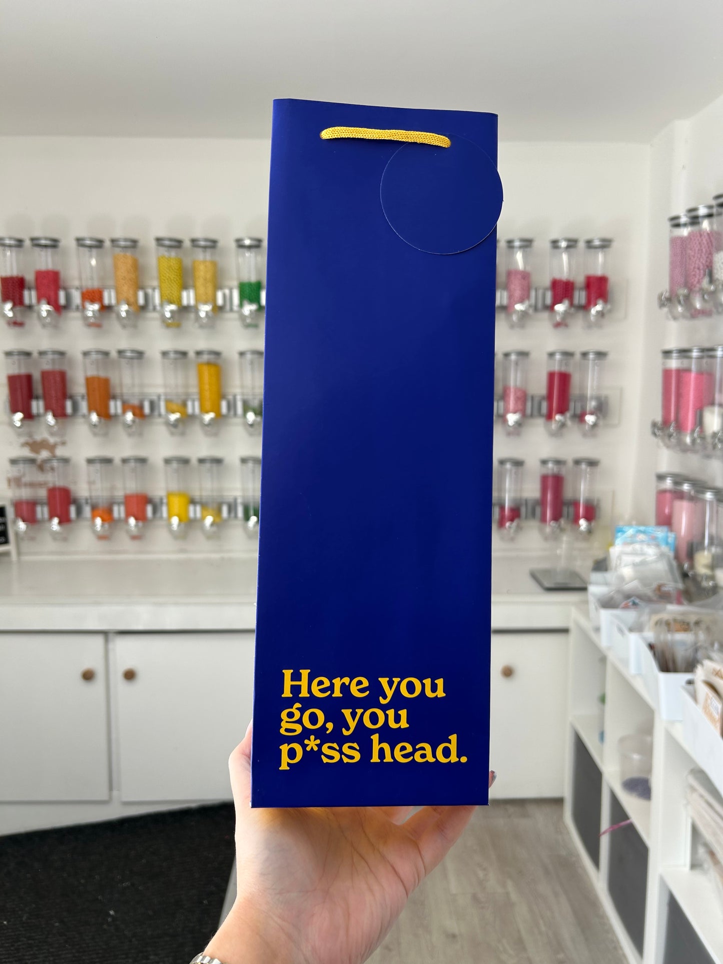 ‘Here you go, you p*sshead’ Bottle Gift Bag