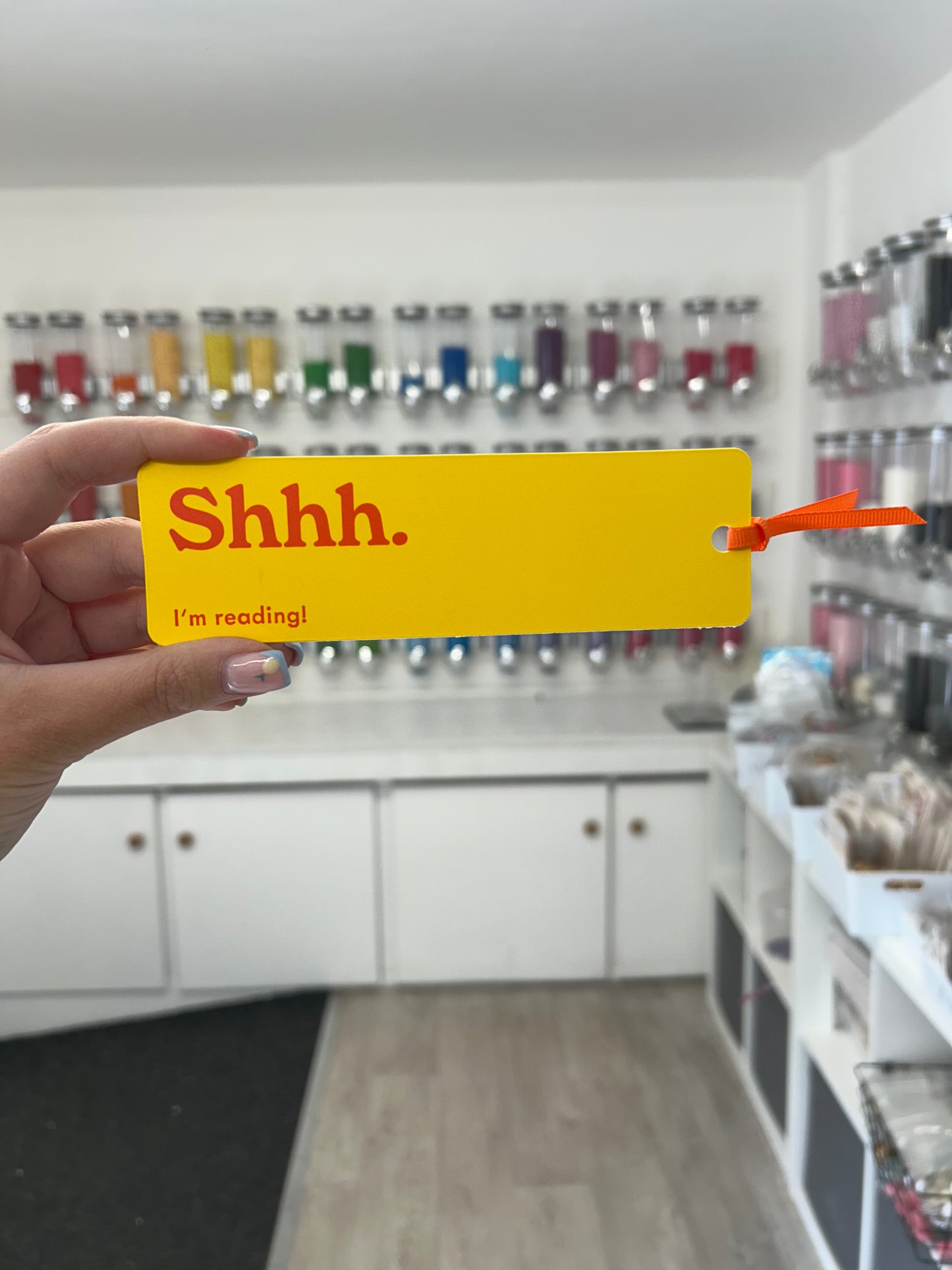 ‘Shhh. I’m reading’ Yellow Bookmark