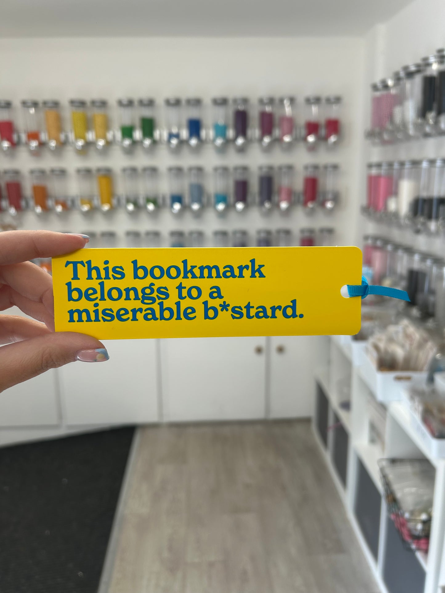 ‘This bookmark belongs to a miserable b*stard’ Yellow Bookmark