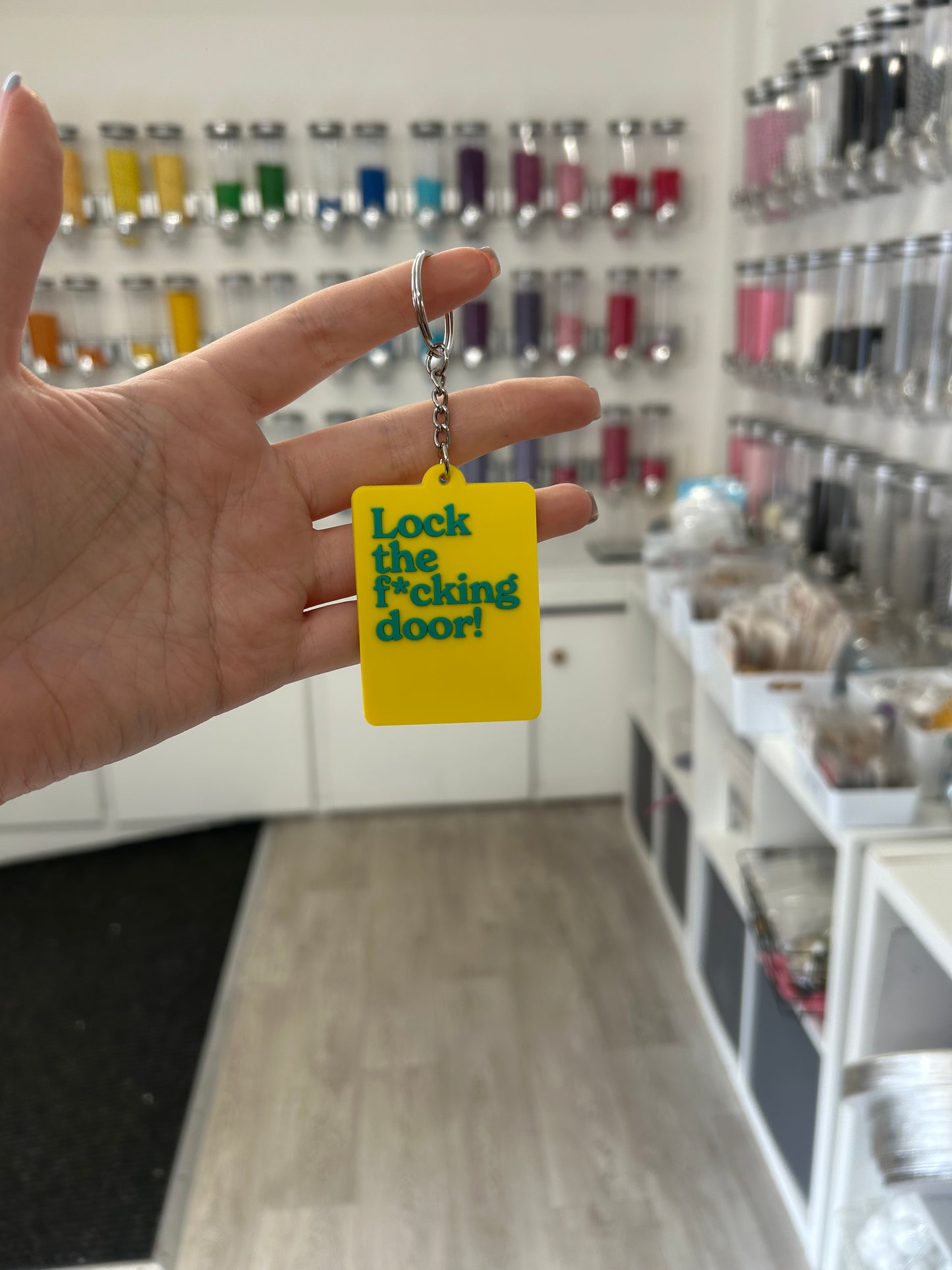 “Lock the f*cking door!” Keyring