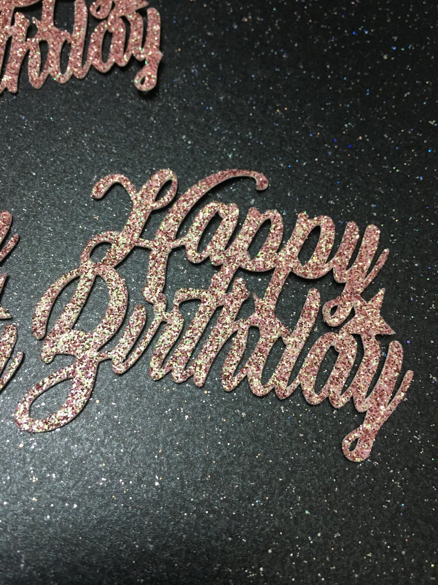 Happy Birthday Glitter Cupcake Toppers