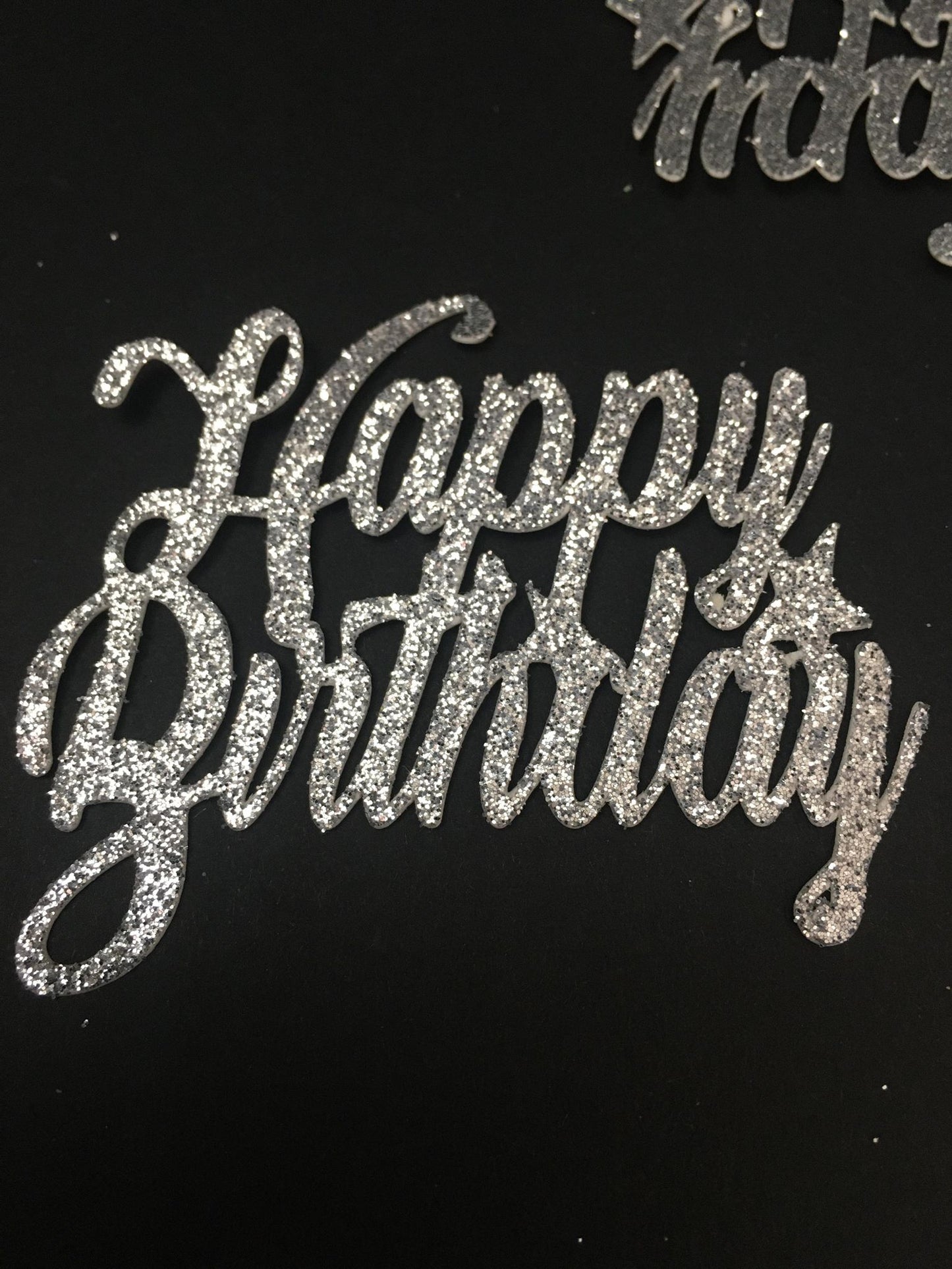 Happy Birthday Glitter Cupcake Toppers