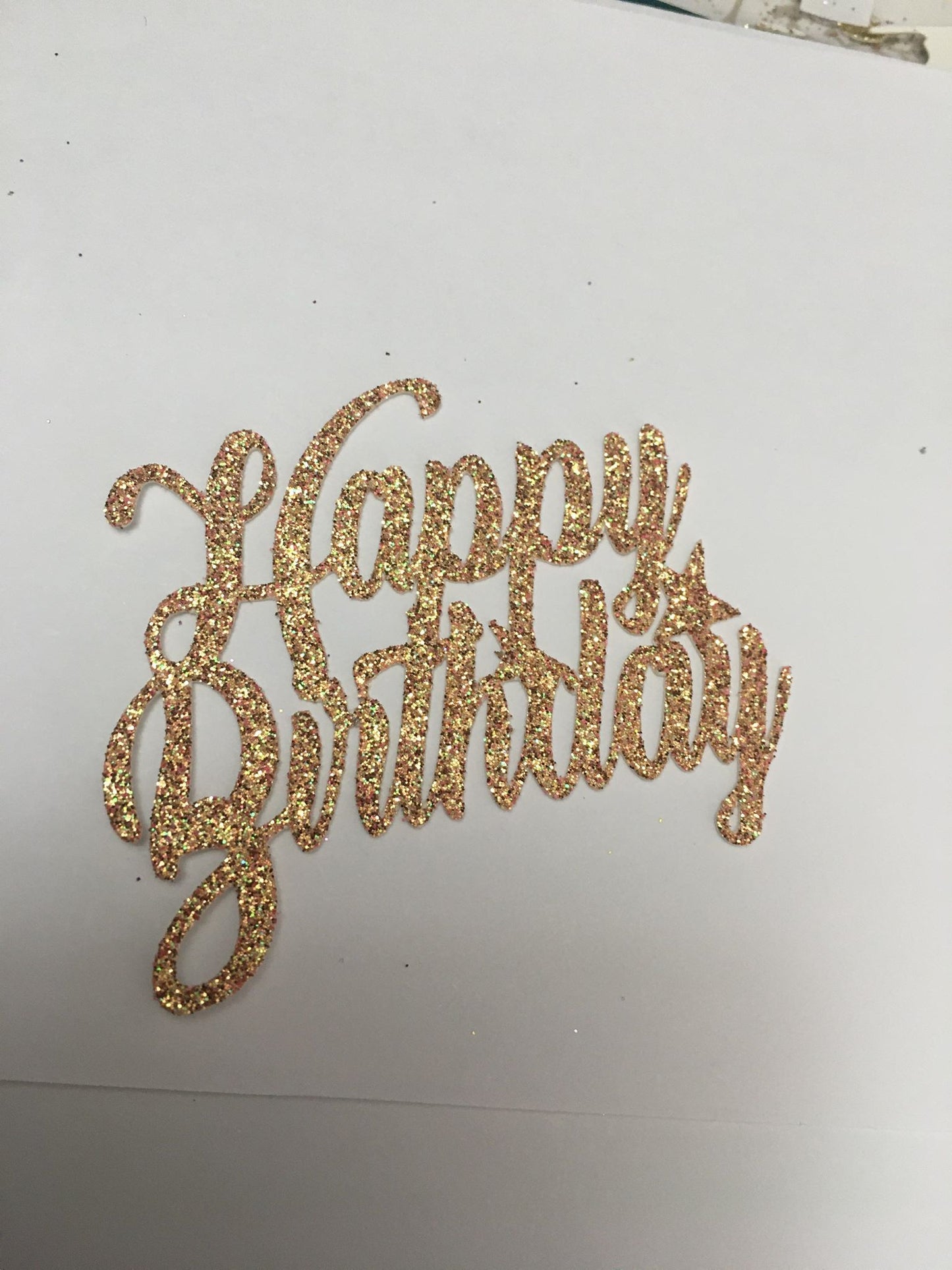 Happy Birthday Glitter Cupcake Toppers