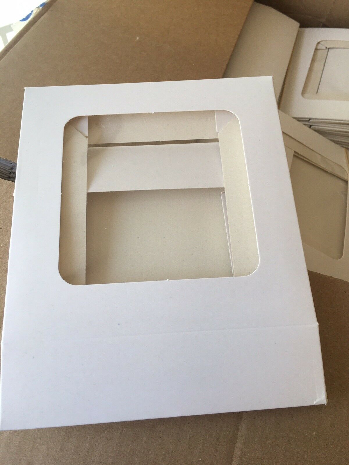 5 White Square Shallow Flan Pie Cake Window Box 6 x6 x1.5 inch pic n mix boxes