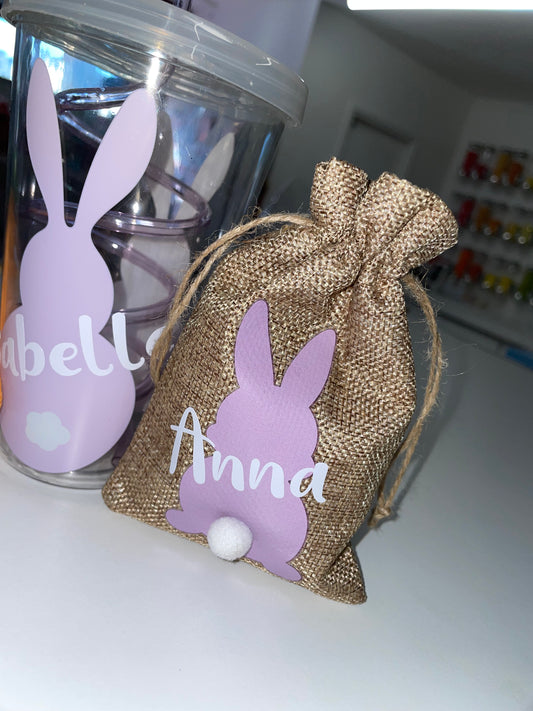 Personalised Hessian Bunny Bags