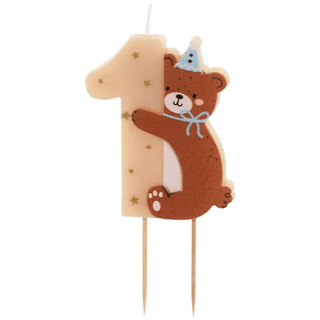 7cm Teddy Bear Number 1 Candle (1)