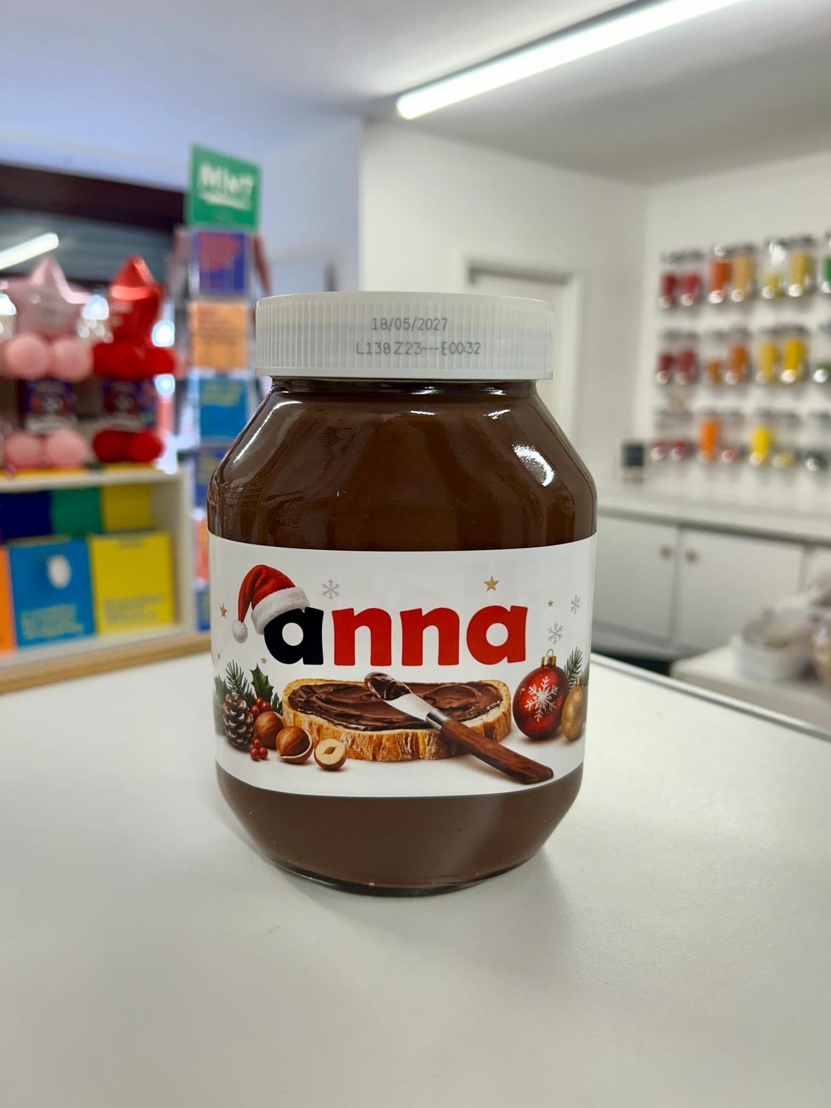 Personalised Christmas Nutella Jars