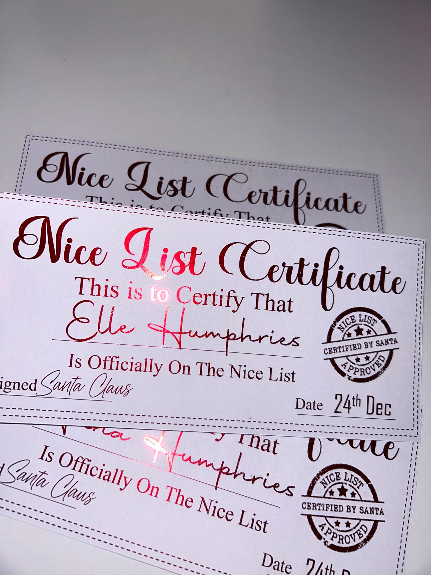 Nice List Certificate