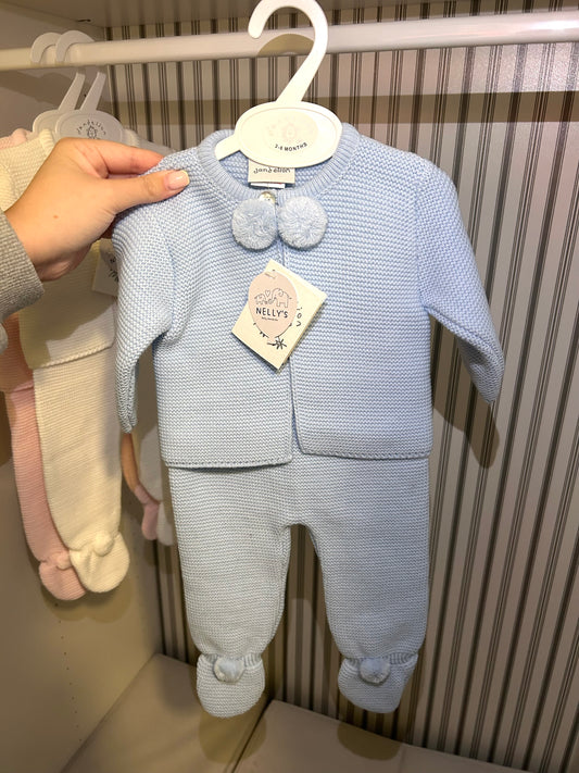 Pom Pom Knitted 2 Piece Suit