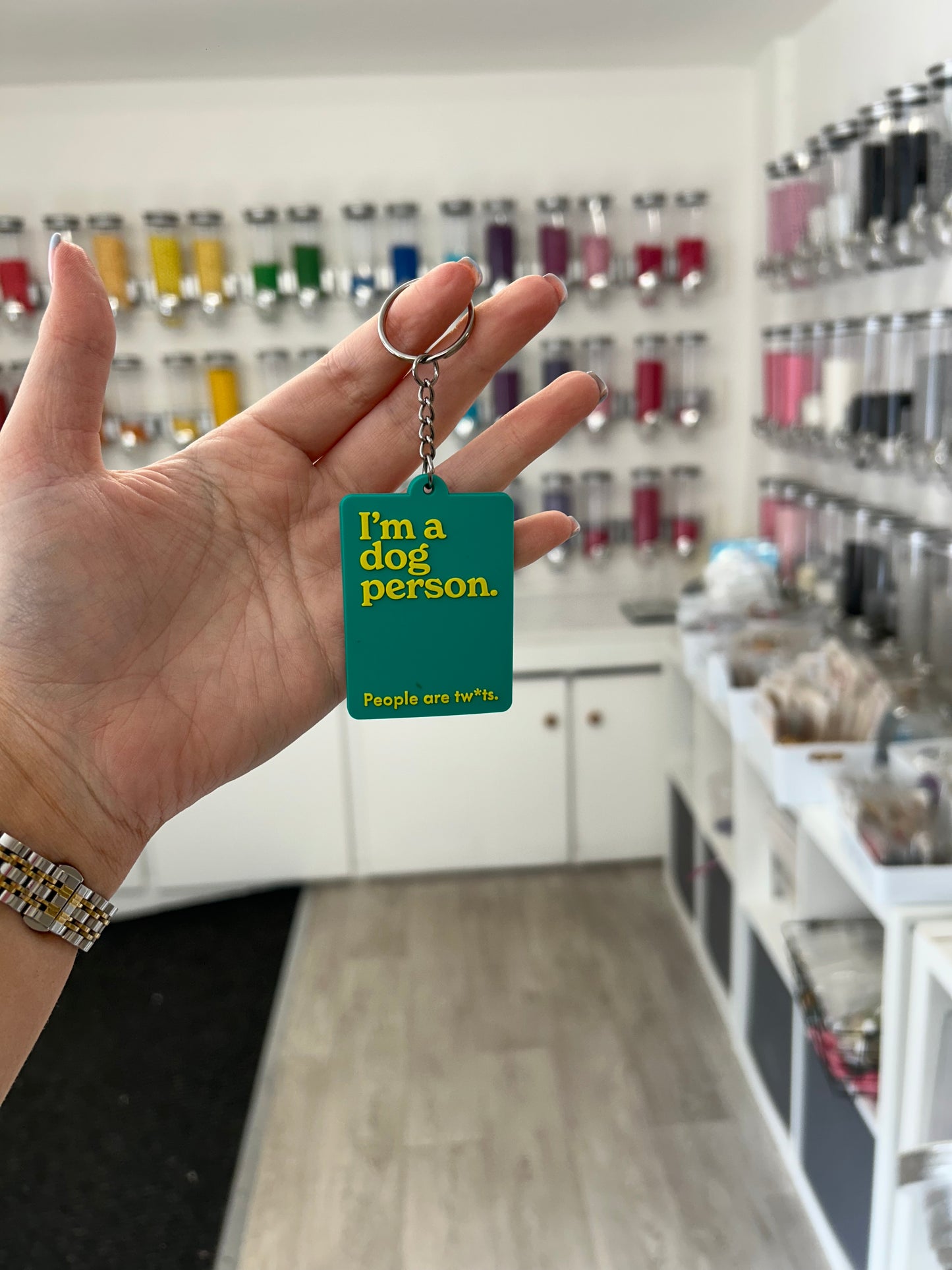 “I’m a dog person. People are tw*ts” Keyring
