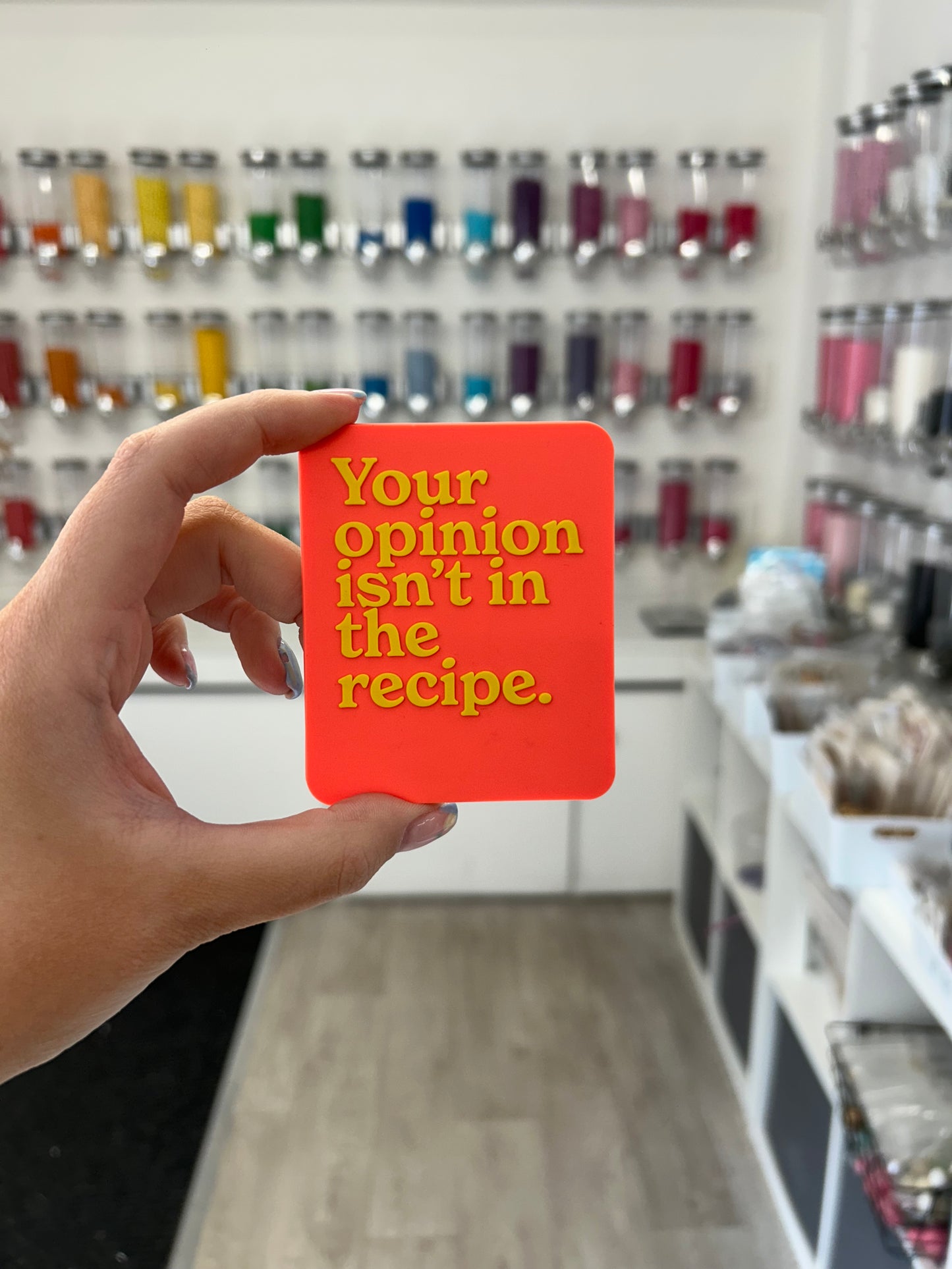 “Your opinion isn’t in the recipe” magnet