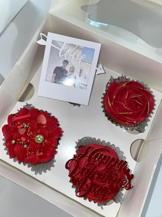 Valentine’s & Galentines Box of 4 cupcakes