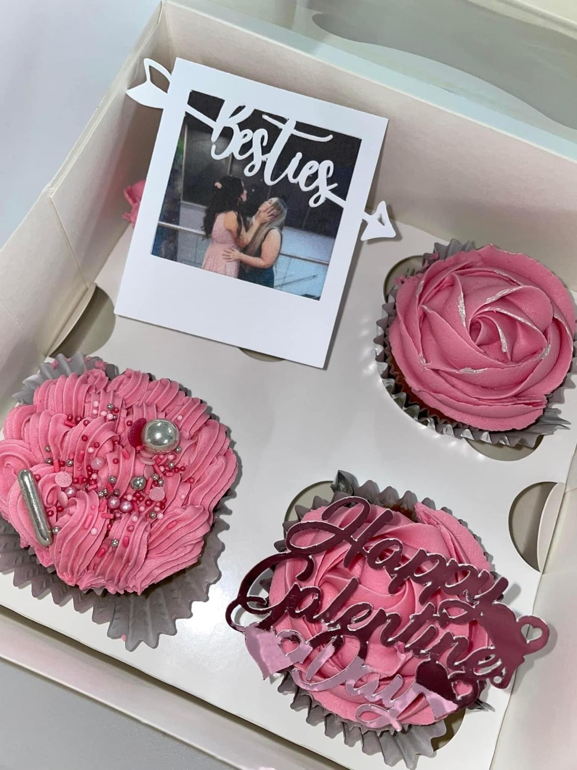 Valentine’s & Galentines Box of 4 cupcakes