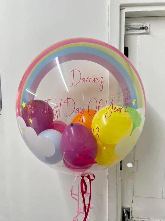 Personalised Rainbow Back To School Bubble