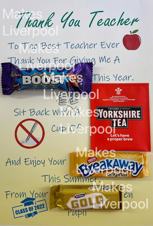 Thank You Teacher Chocolate Boards