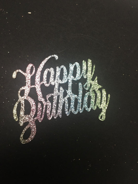 Happy Birthday Glitter Cupcake Toppers