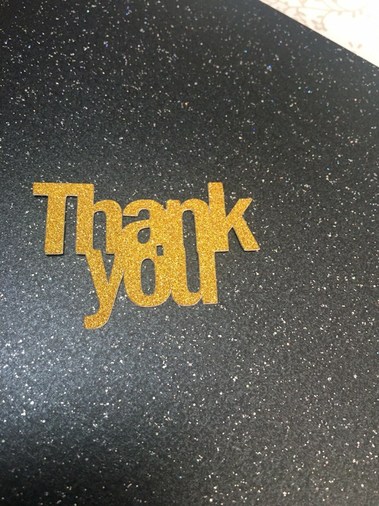 Thank You Glitter Cake toppers