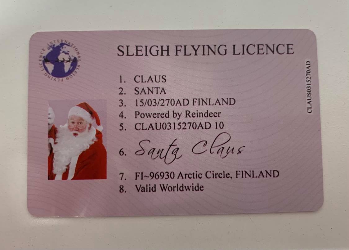 Santa's Sleigh Flying Licence