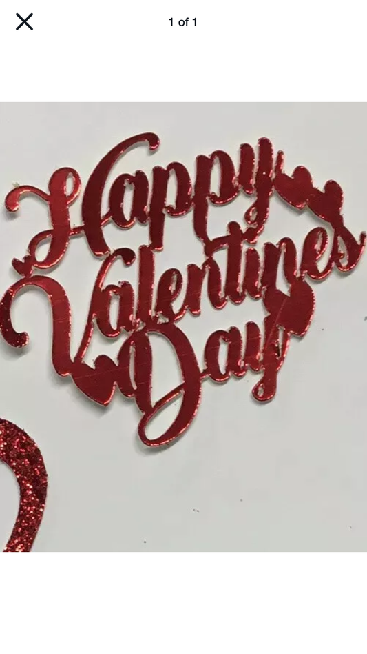 Happy valentines day glitter Cupcake Toppers
