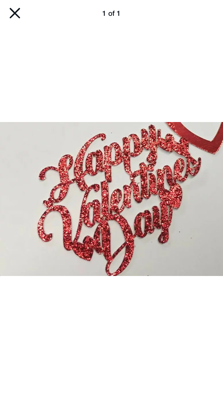 Happy valentines day glitter Cupcake Toppers