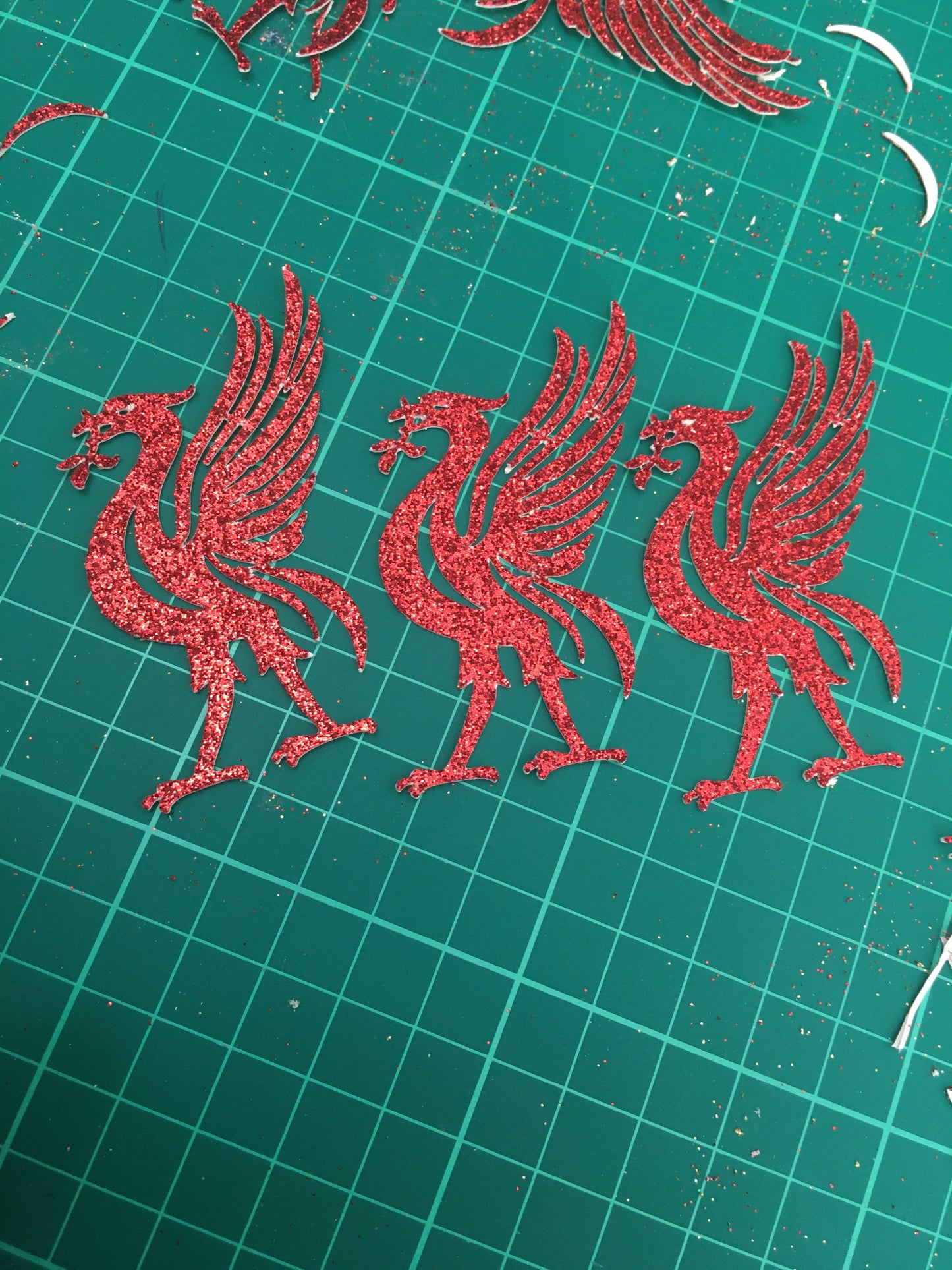 6 Liverpool liverbird  glitter cutouts lfc