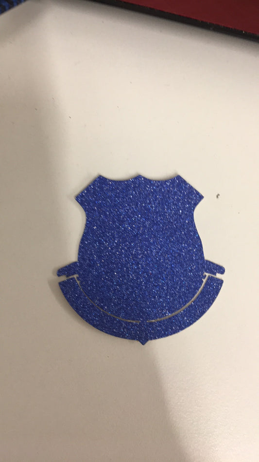 Everton shaped glitter cupcake toppers